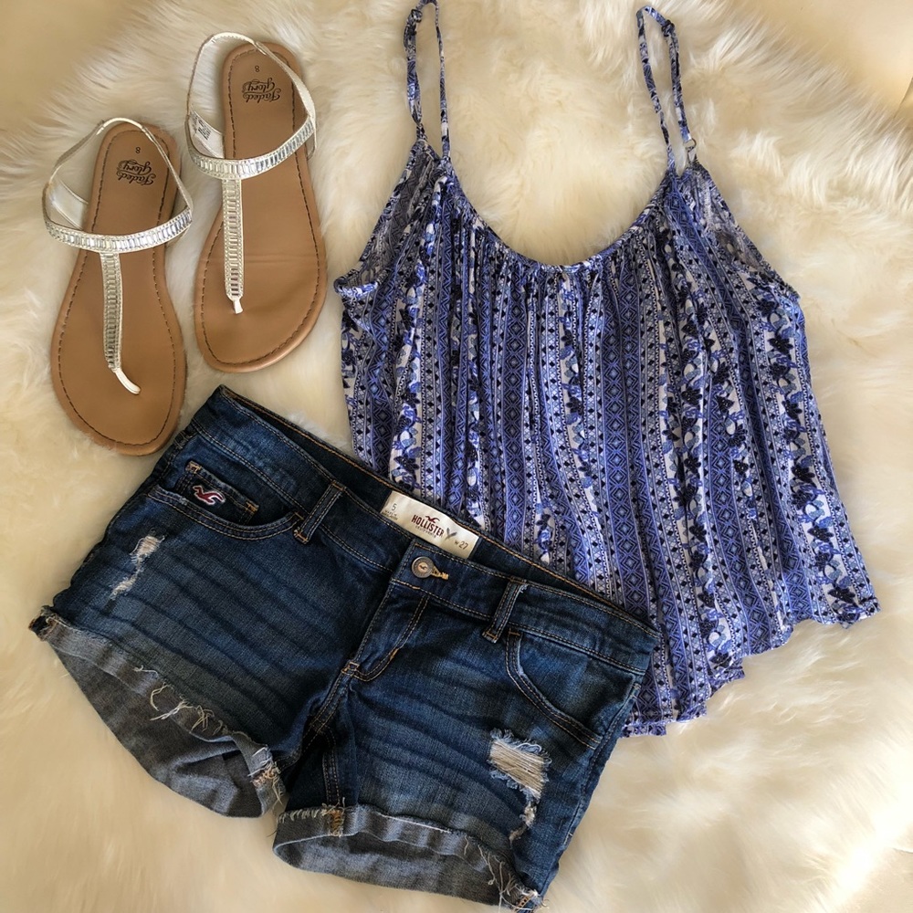 Hollister Distressed Low-Rise Denim Shorts